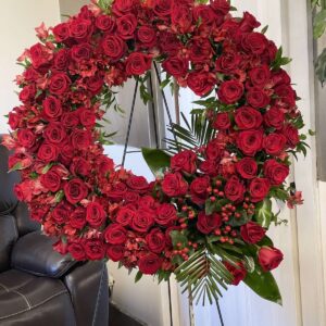Red Funeral Wreath